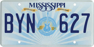 MS license plate BYN627