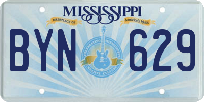 MS license plate BYN629