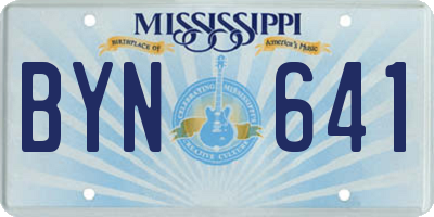MS license plate BYN641