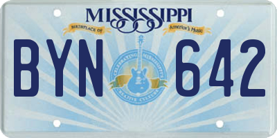 MS license plate BYN642