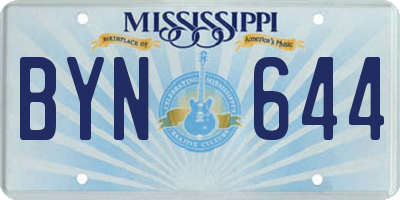 MS license plate BYN644