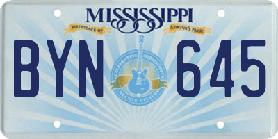 MS license plate BYN645