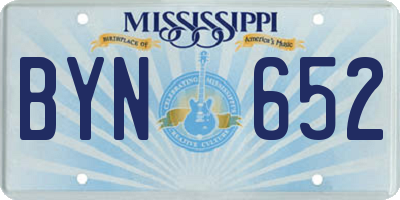 MS license plate BYN652