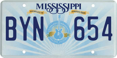 MS license plate BYN654