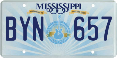 MS license plate BYN657