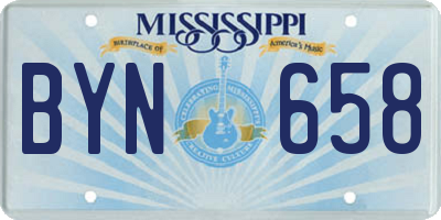 MS license plate BYN658