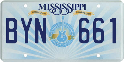 MS license plate BYN661