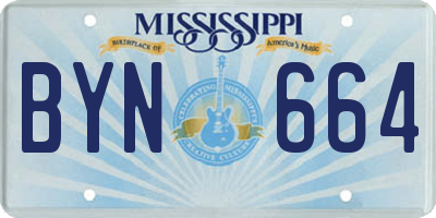 MS license plate BYN664
