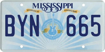 MS license plate BYN665