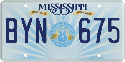 MS license plate BYN675