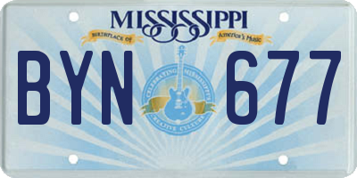 MS license plate BYN677