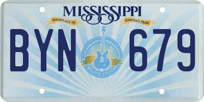 MS license plate BYN679