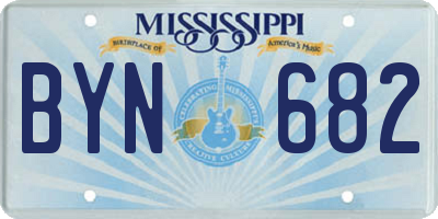 MS license plate BYN682