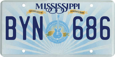 MS license plate BYN686