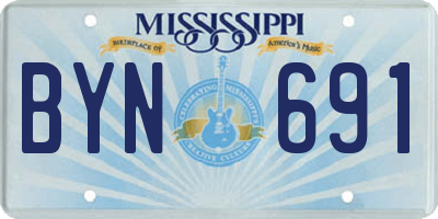 MS license plate BYN691