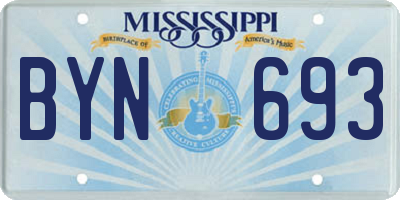MS license plate BYN693