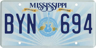MS license plate BYN694