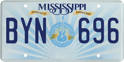 MS license plate BYN696