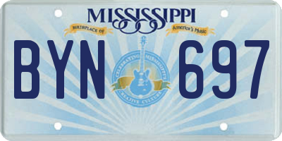 MS license plate BYN697