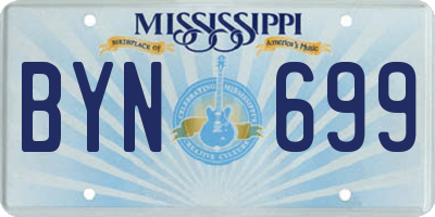 MS license plate BYN699