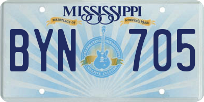 MS license plate BYN705