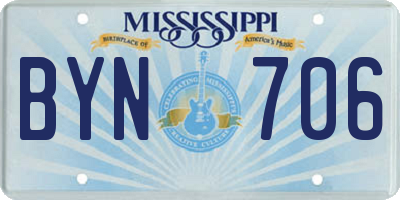 MS license plate BYN706