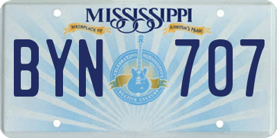 MS license plate BYN707