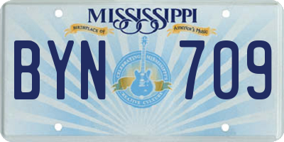 MS license plate BYN709
