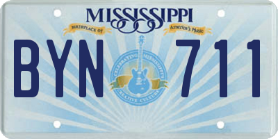 MS license plate BYN711