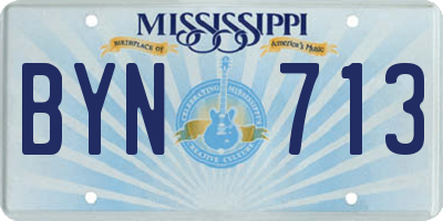 MS license plate BYN713