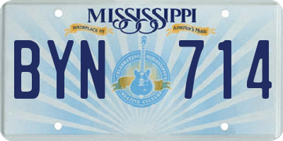 MS license plate BYN714