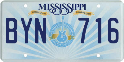 MS license plate BYN716