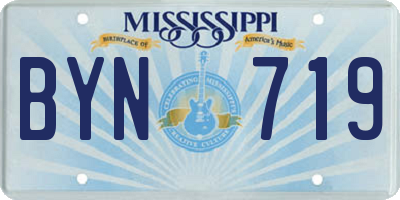 MS license plate BYN719