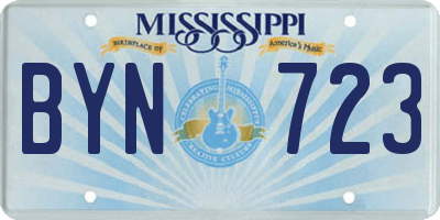 MS license plate BYN723