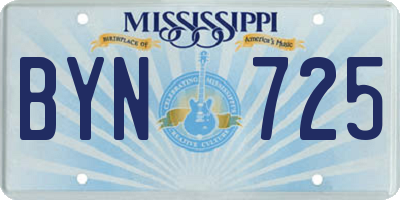 MS license plate BYN725
