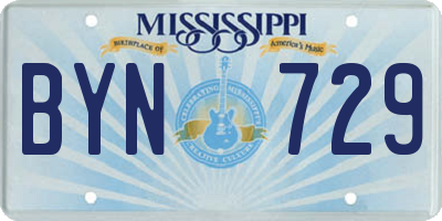 MS license plate BYN729
