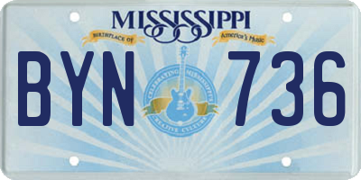 MS license plate BYN736
