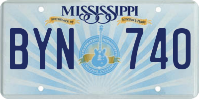 MS license plate BYN740