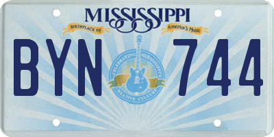 MS license plate BYN744