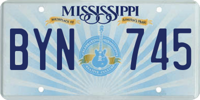 MS license plate BYN745