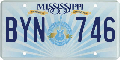MS license plate BYN746