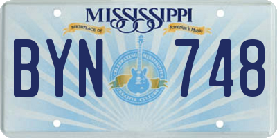 MS license plate BYN748
