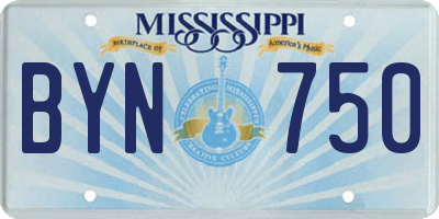 MS license plate BYN750