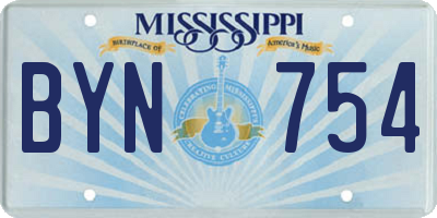 MS license plate BYN754