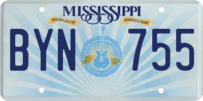 MS license plate BYN755