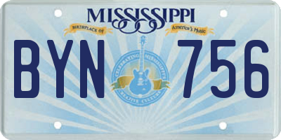 MS license plate BYN756
