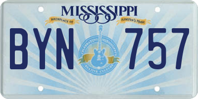 MS license plate BYN757