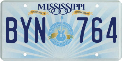 MS license plate BYN764