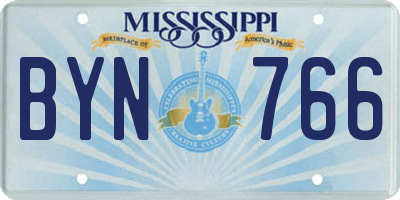 MS license plate BYN766