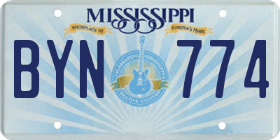 MS license plate BYN774